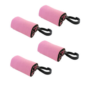 4 Clip-On Neoprene Pink Sleeve Lip Balm Holsters LIPSTICK HOLDER Key Chain