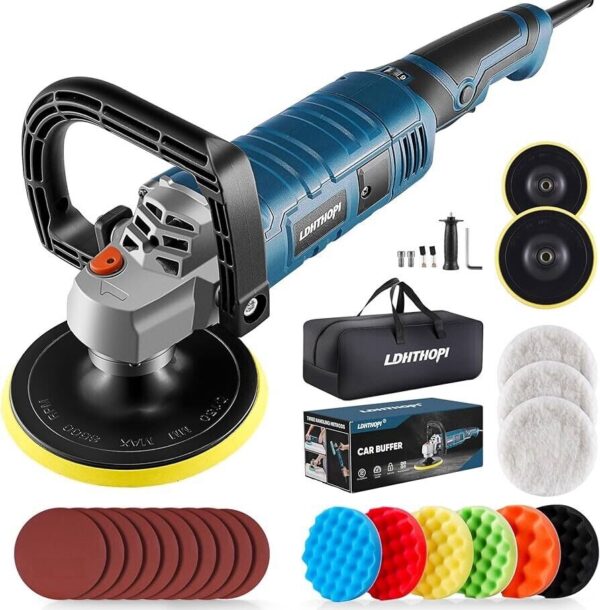 Buffer Polisher, 1600W 7 Inch/6 Inch Rotary Buffer Polisher Waxer, 7 Variable