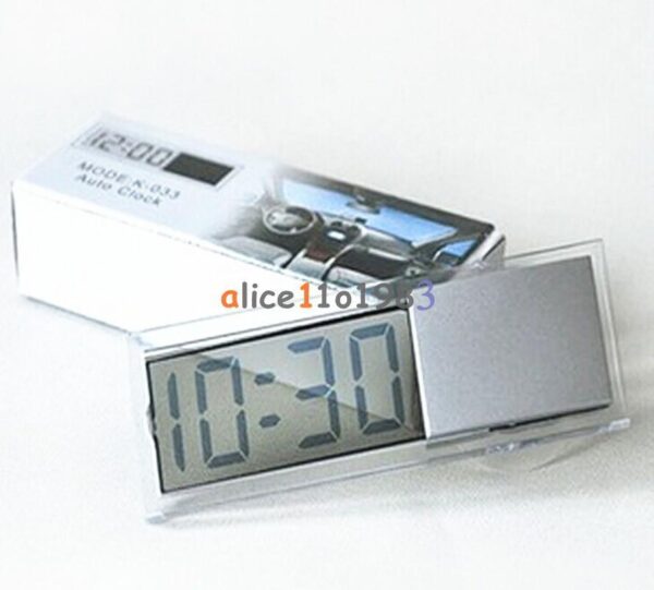 Digital LCD Time Clock for Vehicle Car View Mirror Suction Cup