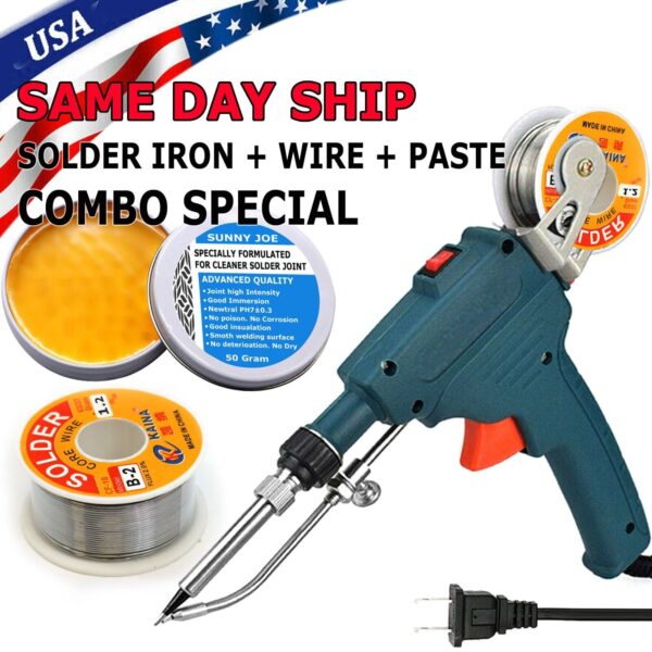 Electric Auto Soldering Iron Gun Kit Hand-Held Tweezers Wire Welding Tool 60W