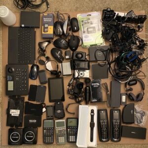 HUGE lot Of Electronics Headphones Cell Phones Cameras Mouse Apple *Defective*