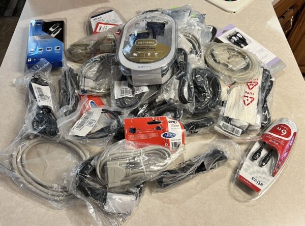 Huge Lot of Various NEW Computer Cables - More than 40 Cables