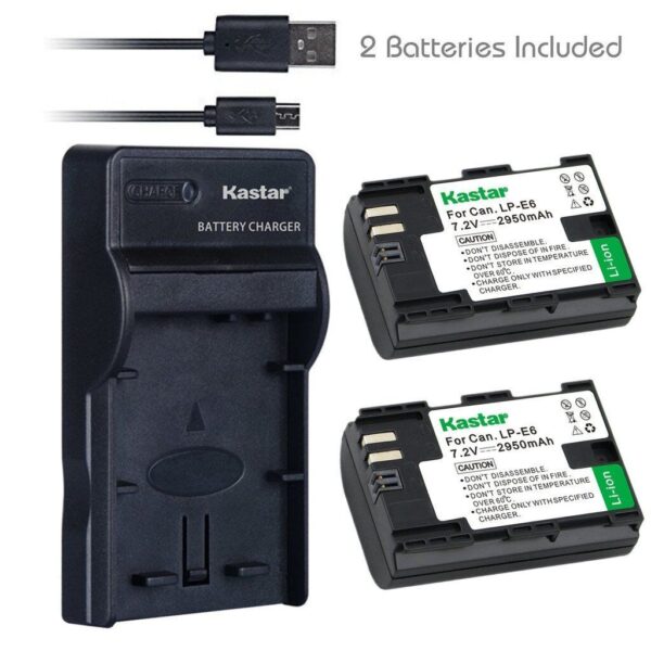 LPE6 Battery&Sim USB Charger for Canon XC10 EOS 6D,7D,7D Mark II,60D, 60Da, 70D