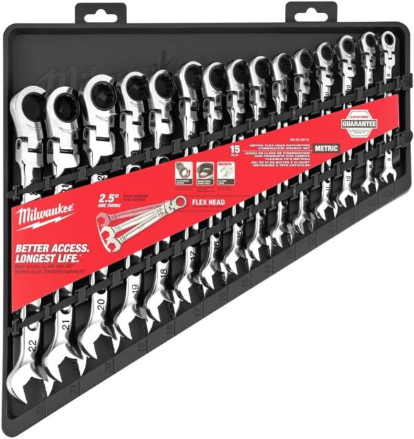 Milwaukee 15 Piece Metric Flex Head Wrench Set