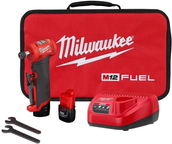 Milwaukee 2485-22 M12 FUEL Lithium-Ion Right Angle Die Grinder Kit (2 Ah)