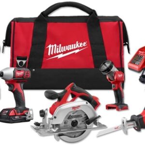 Milwaukee 2695-25CX M18 Lithium-Ion Cordless Combo Kit, 5-Tool, 18-Volt