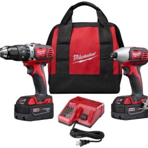 Milwaukee 2697-22 M18 18-Volt Lithium-Ion Cordless Hammer Drill/Impact Driver XC Combo Kit (2-Tool)