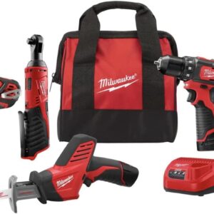 Milwaukee M12 12-Volt Lithium-Ion Cordless Combo Kit (5-Tool) with Two 1.5 Ah Batteries, Charger and Tool Bag