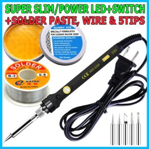 Soldering Iron Electric Gun Adjustable Temperature Welding Solder Wire Kit 60W