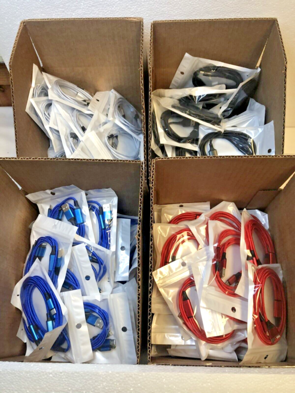 Wholesale Lot Resale New 200 Universal Fast Chargers 4 Colors $1 Each