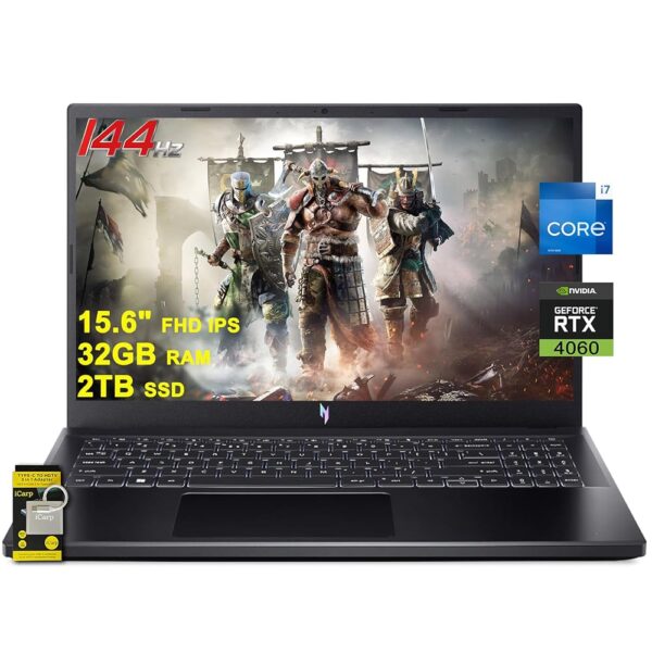 acer Nitro V 15 Gaming Laptop 15.6" FHD IPS 144Hz Intel 10-core i7-13620H 32GB RAM 2TB SSD GeForce RTX 4060 Backlit USB-C Win11 w/ICP Accessory - amazonmegawarehouse.com